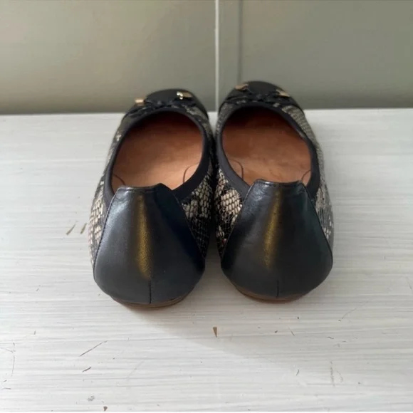 Vionic Minna Boa Ballet Flats Snakeskin Black Leather Bow Slip On Casual - 8.5 - Picture 4 of 10